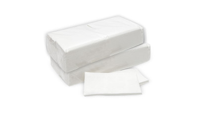 Servietten weiß 2000 Stück, 2 Lagig 33 x 33 cm, 1/8 Falz