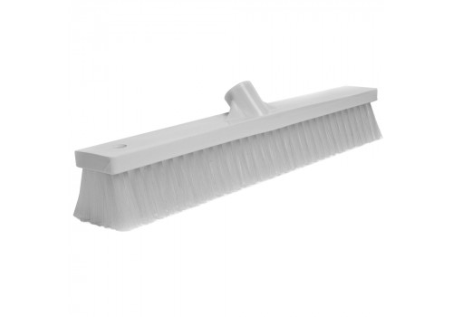 Hard street broom for rough cleaning, white, 40 cm