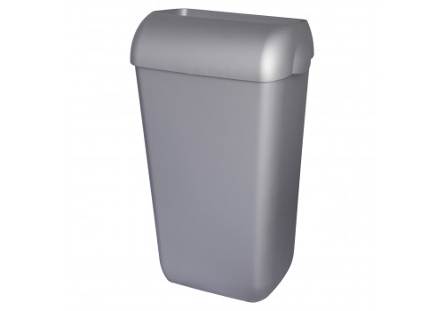 Waste bin silver satin 25 liters capacity