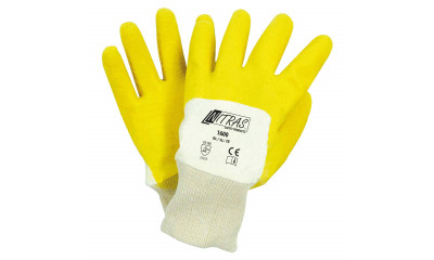 Arbeitshandschuhe Latexbeschichtet mit Strickbund 1600 Gelb, Größe 10