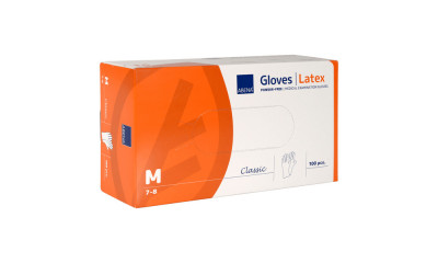 Einweghandschuhe Latex Classic Abena Größe M Weiß 100 Stück