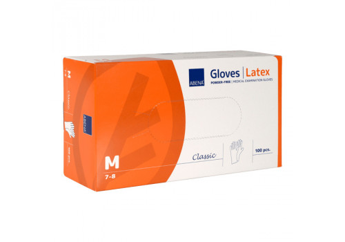 Disposable Gloves Latex Classic Abena Size M White 100 pieces