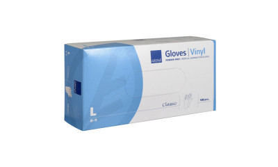 Einweghandschuhe Vinyl Classic Transparent Größe L, 100 Stück, Abena
