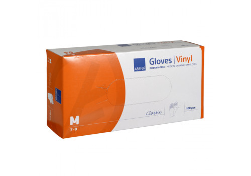 Disposable Gloves Vinyl Classic Transparent Size M, 100 pieces, Abena