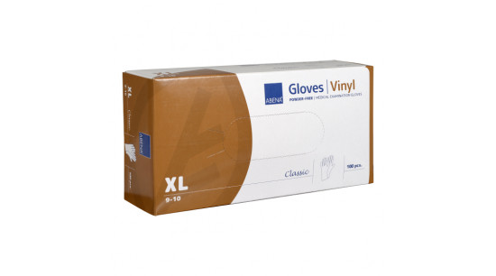 Disposable Gloves Vinyl Classic Transparent Size XL, 100 pieces, Abena