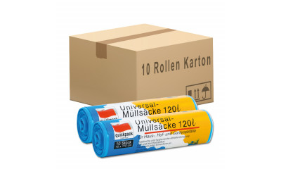 Müllsäcke Universal Blau 120 Liter 10 Rollen in Karton